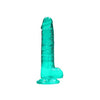 Realrock 7in Realistic Dildo with Balls - Turquoise Green - Shots Toys America - Model RR-7 - Unisex - Lifelike Pleasure - Adult Naughty Store