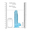 Realrock Crystal Clear 8in Realistic Dildo with Balls - Model CC8B, Blue - Unisex Pleasure Toy - Adult Naughty Store