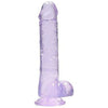 Shots Toys Realrock Crystal Clear Real Cock 8in Dildo with Balls - Purple: Lifelike Pleasure for Ultimate Satisfaction - Adult Naughty Store