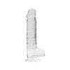 Realrock Crystal Clear Dildo with Balls 8in - Lifelike Pleasure for All Genders - Clear - Adult Naughty Store