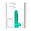 Realrock 8in Realistic Dildo with Balls Turquoise - The Ultimate Pleasure Experience for All Genders! - Adult Naughty Store