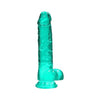 Realrock 8in Realistic Dildo with Balls Turquoise - The Ultimate Pleasure Experience for All Genders! - Adult Naughty Store