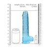 Shots Toys Realrock 9in Crystal Clear Realistic Dildo with Balls - Blue, for Unforgettable Pleasure! - Adult Naughty Store