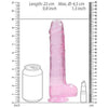 Shots Toys Realrock Crystal Clear Real Cock 9in Dildo with Balls - Pink - Lifelike Pleasure for All Genders - Adult Naughty Store