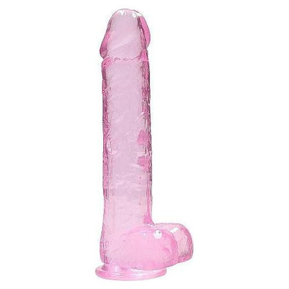 Shots Toys Realrock Crystal Clear Real Cock 9in Dildo with Balls - Pink - Lifelike Pleasure for All Genders