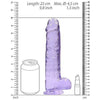 Shots Toys Realrock Crystal Clear Real Cock 9in Dildo with Balls - Enhanced Realistic Pleasure for All Genders - Purple - Adult Naughty Store