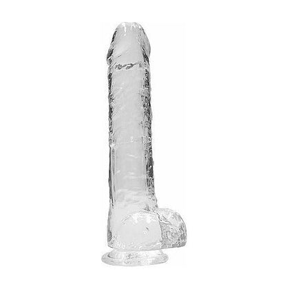 Shots Toys Realrock Crystal Clear Dildo with Balls 9in - Lifelike Pleasure for All Genders - Clear