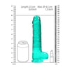 Realrock 9in Realistic Dildo with Balls - Model RR-9TQG - Male Pleasure Toy - Turquoise Green - Adult Naughty Store