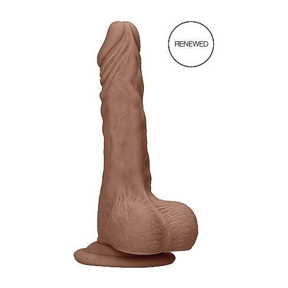 RealRock 8in Dong Tan Medium Skin Tone with Testicles - Ultra-Realistic Lifelike Dildo for Intense Pleasure - Model RRD-8M - Male/Female - Vaginal and Anal Stimulation - Tan