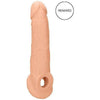 Realrock Penis Sleeve 9in Flesh - The Ultimate Pleasure Enhancer for Men, Shots Toys Realrock RS-9, Light Skin Tone - Adult Naughty Store