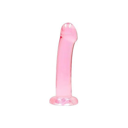 Realrock Crystal Clear Non-Realistic Dildo with Suction Cup - Model REA111PNK - 7 inches - Pink - For Unisex Pleasure