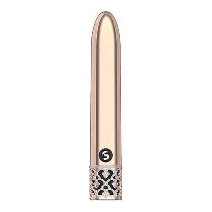 Royal Gems Shiny Rose ABS Plastic Bullet Vibrator Rechargeable - Model RG-001 - Elegant Pleasure for Her - Intense Stimulation for Internal and External Delight - Rose Gold - Adult Naughty Store