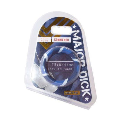 Si Novelties Major Dick Commando Silicone Donut Cock Ring Blue Camo 1.75 inches - Intensify Pleasure for Men - Adult Naughty Store