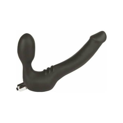 Si Novelties Simply Strapless Large Black Vibrating Strapless Strap On - Model SS-1001 - For Couples - Dual Pleasure - Black - Adult Naughty Store