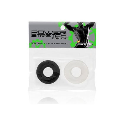 Si Novelties Ignite Series Power Stretch Donuts 2 Pack - Black/Clear - Cock Rings for Prolonging Male Climax and Enhancing Pleasure - Adult Naughty Store