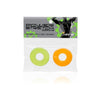 Si Novelties Power Stretch Donuts 2 Pack - Male Cock Rings for Prolonged Climax - Model PS-2 - Orange and Green - Adult Naughty Store