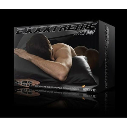 Ignite Exxxtreme Sheets Pillow Case King Black - Waterproof Neoprene Rubber Bedding for Uninhibited Bedroom Play