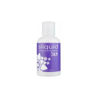 Sliquid Naturals Silk Hybrid Personal Lubricant - Luxurious Water-Based/Silicone Blend for Long-Lasting Pleasure - Model SLK-4.2 - Unisex - Enhances Intimate Sensations - Creamy White - Adult Naughty Store