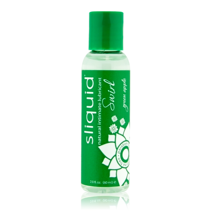 Sliquid Naturals Swirl Green Apple Water-Based Flavored Lubricant 2oz - Enhance Your Intimate Pleasure with the Crisp and Tart Sensations of Green Apple Tart - Suitable for All Genders - Non-Toxic and Hypoallergenic - Vegan-Friendly - Made in the USA