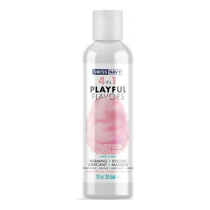 Swiss Navy 4-in-1 Playful Flavors Cotton Candy Watermelon Flavored Lubricant - Pleasure Enhancer for Couples - Model: 1oz - Gender: Unisex - Delightful Oral and Massage Experience - Pink