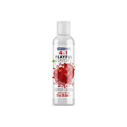 Swiss Navy 4 In 1 Playful Flavors Poppin Wild Cherry 1oz - Pleasure Enhancing Warming Lubricant for Intimate Moments - MD Science - Model: Poppin Wild Cherry - Gender: Unisex - Area of Pleasure: All - Color: N/A