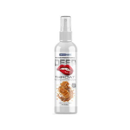 Swiss Navy Deep Throat Spray - Salted Caramel Flavor - Oral Numbing Spray for Enhanced Pleasure - 2oz