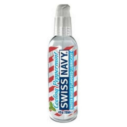 Swiss Navy Cooling Peppermint 4 oz Water-Based Lubricant for Long-Lasting Pleasure with a Refreshing Sensation - Non-Staining, Latex Condom Compatible, Safe for All Sex Toys - Hypo-allergenic and Paraben-Free
