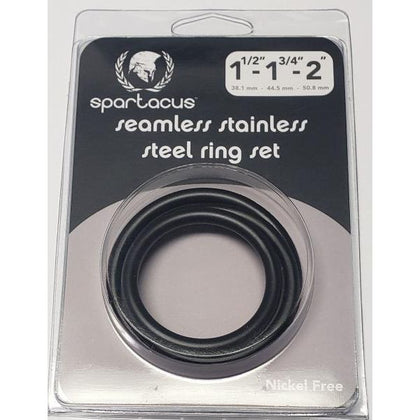 Introducing the Luxe Steel Co. Black Stainless Steel C-ring Set - Model 2023: Premium Cock Rings for Men's Ultimate Pleasure