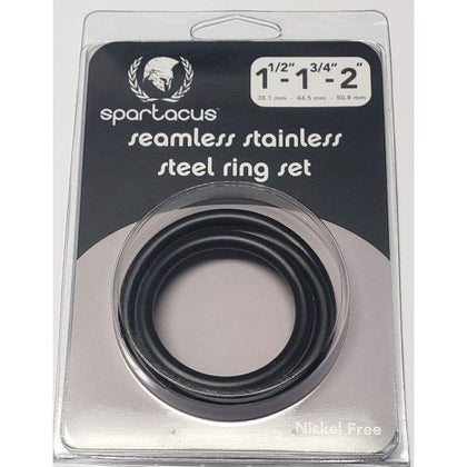 Introducing the Luxe Steel Co. Black Stainless Steel C-ring Set - Model 2023: Premium Cock Rings for Men's Ultimate Pleasure - Adult Naughty Store