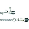 Deluxe Silver Adjustable Broad Tip Nipple Clamps with Loop and Link Chain - Model NT-2000 - Unisex, Nipple Stimulation - BDSM Fetish Sex Toy