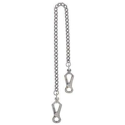 Introducing the Exquisite Pleasure Lite Line Nipple Clamp and Chain Set - Model NL-001 - For Enhanced BDSM and Kink Play - Silver - Adult Naughty Store