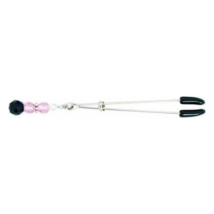 Beaded Tweezer-Style Clit Clamp with Pink Beads | Sensual Pleasure Jewelry | Model: W-Pink Beads | Women's Intimate Accessories | Adjustable Comfort Fit