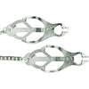 Introducing the Sensualitease Endurance Butterfly Nipple Clamps - Model EBC-300X: Unleash Your Desires with Exquisite Pleasure - Silver - Adult Naughty Store