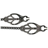 Introducing the Sensual Pleasures Black Butterfly Nipple Clamps with Chain - Model BBN-3001, Unisex, for Exquisite Nipple Stimulation in Midnight Black - Adult Naughty Store