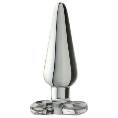 Blown Collection Spade Anal Plug Clear Glass Medium - Unisex Anal Pleasure Toy (Model: BCP-001)