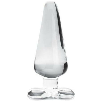 Blown Spade Anal Plug Clear Glass Large - Unisex Anal Pleasure Toy, Model BCP-01, Transparent