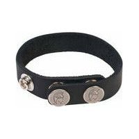 Spartacus Leather Cock Ring - Adjustable Snaps - Model XR-500 - Unisex - Enhanced Pleasure - Black - Adult Naughty Store