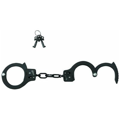 Black Coated Steel Single Lock Handcuffs - Model BCS-1 - Unisex - Pleasure Enhancing - Black