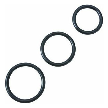 Spartacus Black Steel O-Ring Set for Men - Model X1, Nickel-Free - Enhance Pleasure and Style with Black Steel Cock Rings