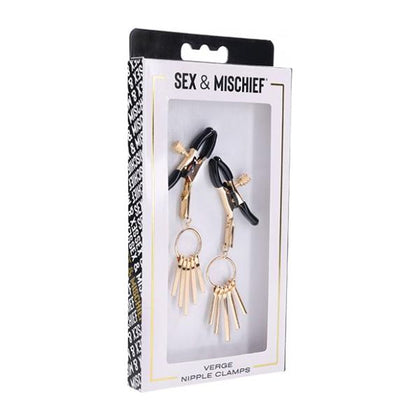 Sex & Mischief Verge Nipple Clamps - Sensational Gold-Plated Nipple Pleasure for All Genders (Model: SS09856)