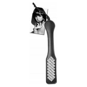 Sportsheets Sex and Mischief Studded Paddle - Premium BDSM Spanking Toy for Intense Pleasure - Model SM-SP001 - Unisex - Enhanced Sensations - Black - Adult Naughty Store