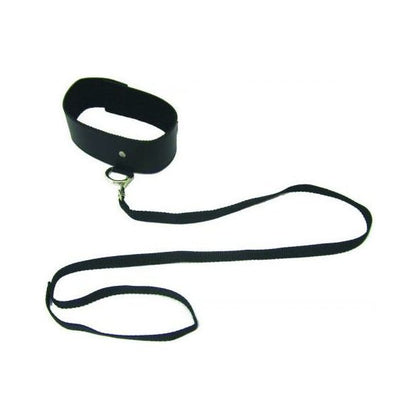 Sportsheets Sex & Mischief Black Leash & Collar - Adjustable BDSM Toy for Dominant Play, Model SM-BC01, Unisex, Sensual Neck Restraint in Black