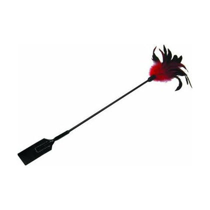 Sportsheets Sex & Mischief Feather Slapper - Dual-Ended Red Feather Tickler and Black Hand Spanker for Couples - Model SM-1001 - Unisex - Sensual Pleasure Toy - Red and Black