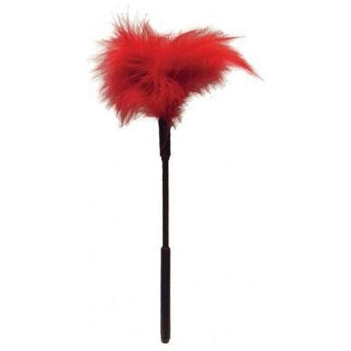 Sportsheets Sex and Mischief Collection Feather Tickler 7 inches Red - Ultimate Tactile Pleasure for Couples - Adult Naughty Store