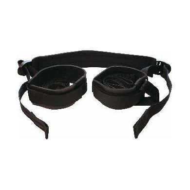 Introducing the LuxeComfort™ Adjustable Neck and Ankle Cuff Sex Sling - Model 5000, Unisex, for Ultimate Pleasure in Multiple Positions, in Seductive Black - Adult Naughty Store