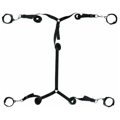 Introducing the Sensual Pleasure Co. Under the Bed Restraint System - Black: Ultimate Bondage Experience for Couples - Adult Naughty Store