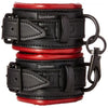 Sportsheets Saffron Handcuffs Black Red - Premium Vegan Leather Wrist Restraints for Bondage Play