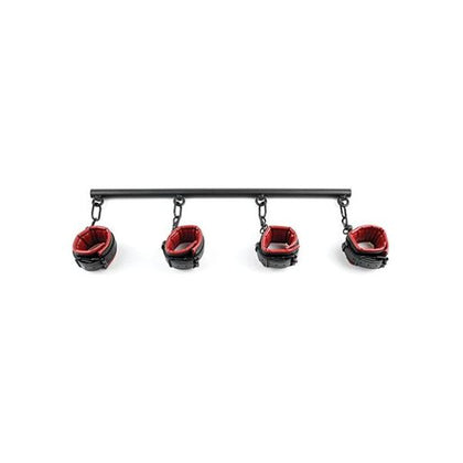 Saffron Spreader Bar & Cuff Set - Ultimate Pleasure Experience for Couples - Model SB-10 - Unleash Your Desires - Red and Black