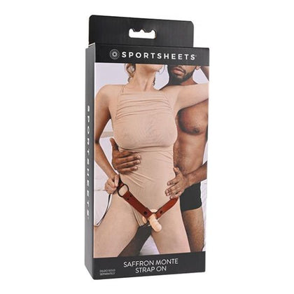 Saffron Monte Strap On - Powerful Scarlet Faux Leather Strap-On Harness for Couples - Model 2023 - Unleash Pleasure with Confidence!