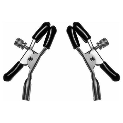 Sportsheets Sexperiments Nipple Clips - Multi-Use Adjustable Basic Clamps for Him or Her - Model NC-200 - Nipple Stimulation and More - Nickel Free Metal - Black - Adult Naughty Store